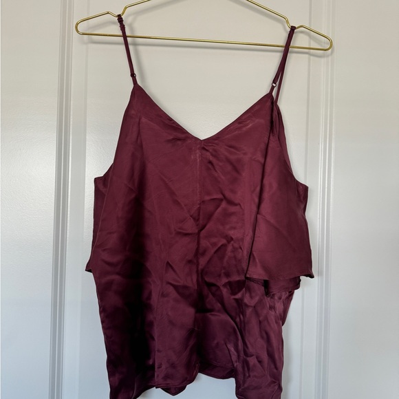 Aritzia Wilfred Shoulder cutout blouse (burgundy) - Picture 4 of 4